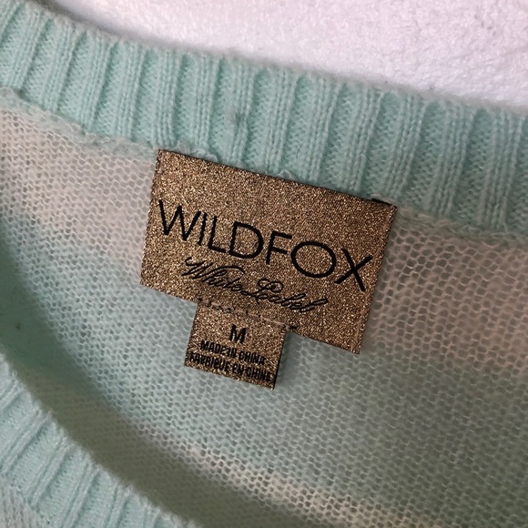 Wildfox White Label Striped Sequin Heart Sweater Size Medium - Picture 9 of 9